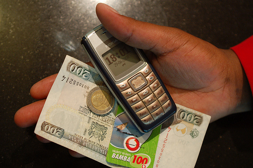 Mobile phone and money Mobile phone and money