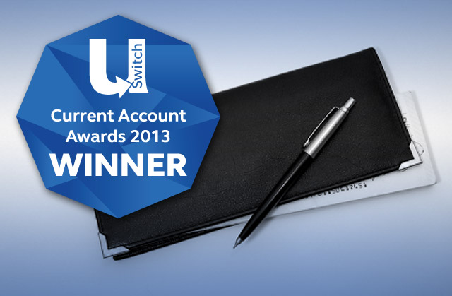 uSwitch Current Account Awards logo and cheque book